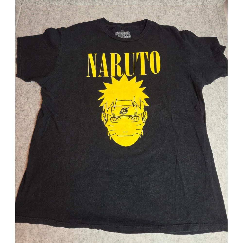 Naruto Shippuden Ripple Junction Graphic T-Shirt Black Yellow XL Anime Tee